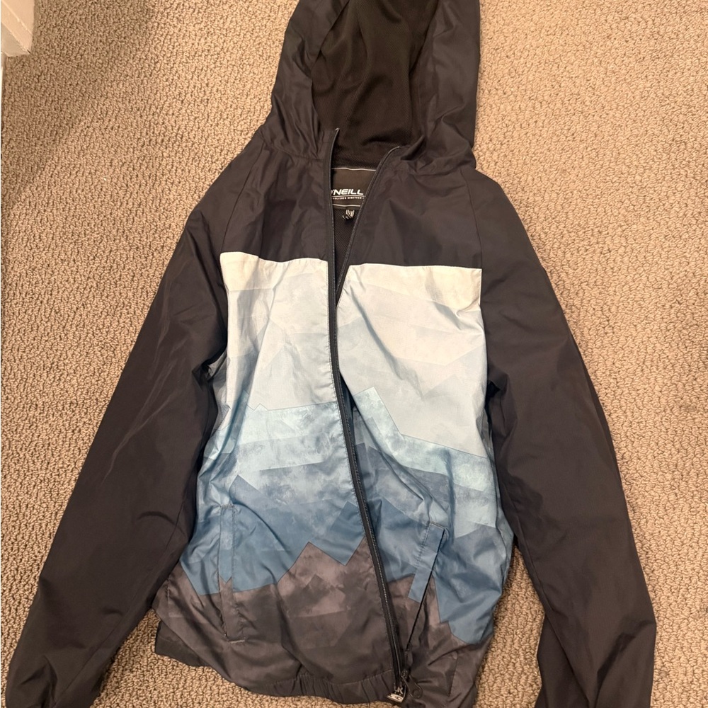 Stylish Oneill Trvlr series Black and Blue Hooded Jacket